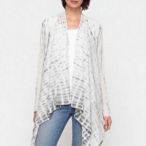 Eileen Fisher Alpaca Silk Open Front Drape Tie Dye Cardigan Size MP